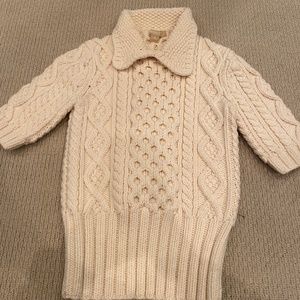 Michael Kors Collection Cropped Sleeve Wool Sweater